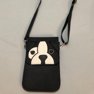 Save the Girls Phone purse Black and White Dog